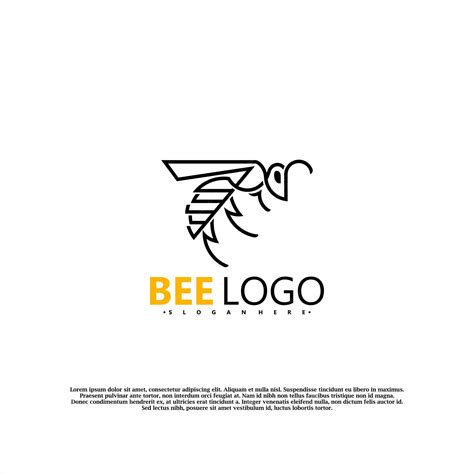 Bee Logo Icono Vector Ilustración Diseño Bee Animal Logo Concepto