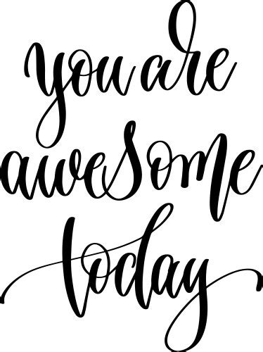 You Are Awesome Calligraphic Poster Royalty Free Vector