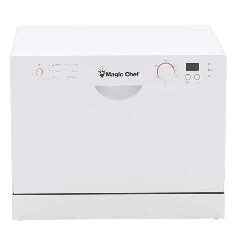 Magic Chef Countertop Portable Dishwasher In White With 6 Place