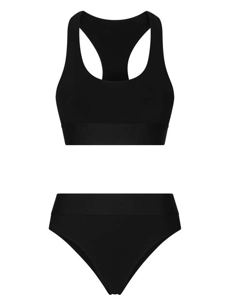 Dolce And Gabbana Stretch Design Bikini Set Farfetch