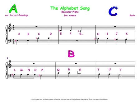 Alphabet Song - Piano Method - Digital Sheet Music | Sheet Music Plus