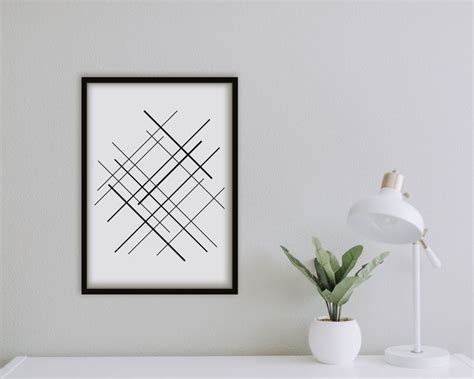 Abstract Lines 04 Wall Art / Black and White Print | Abstract lines ...