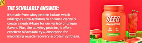 Seeq Clear Whey Isolate Protein Powder Fruit Punch 25 Servings 22g Protein Per