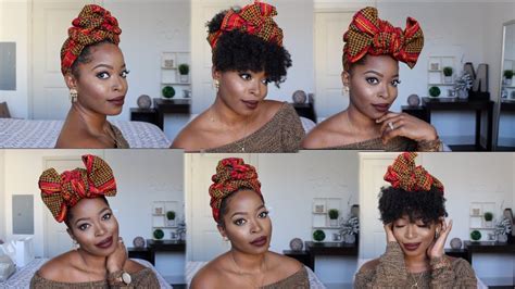 HOW TO Tie A Headwrap Short To Medium Natural Hair Styles 4b 4c Ft