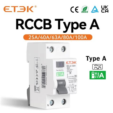 Disjoncteur Lectrom Canique Courant R Siduel Etek Rcd Rccb Type A Ac P