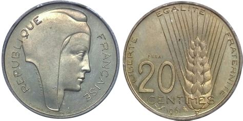 20 centimes 1961 essai de Coëffin Francia Numista