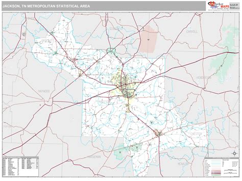 Jackson Tn Metro Area Wall Map Premium Style By Marketmaps