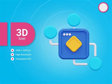 Premium PSD 3d Algorithm Icon