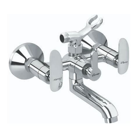 Three Handle Lotus Series Brass Telephonic Wall Mixer For Bathroom