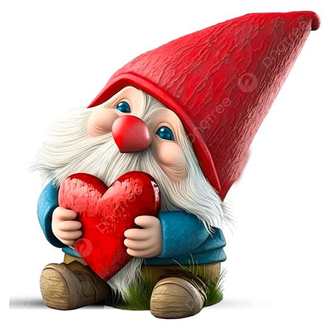 Lindo Día De San Valentín Gnomos Sombrero Rosa Pareja Con Amor Corazón