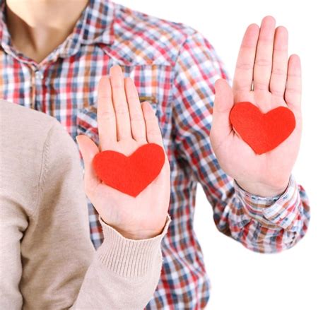 Manos Con Corazones Aislados En Blanco Foto Premium