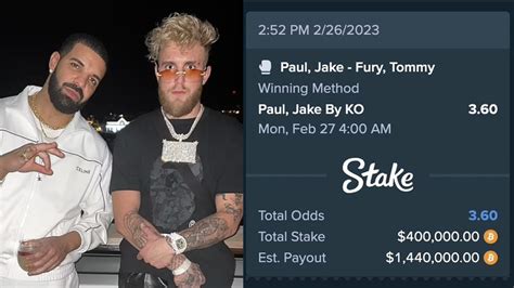 Rap Star Drake Loses 400000 Bitcoin Bet On Jake Paul In Split