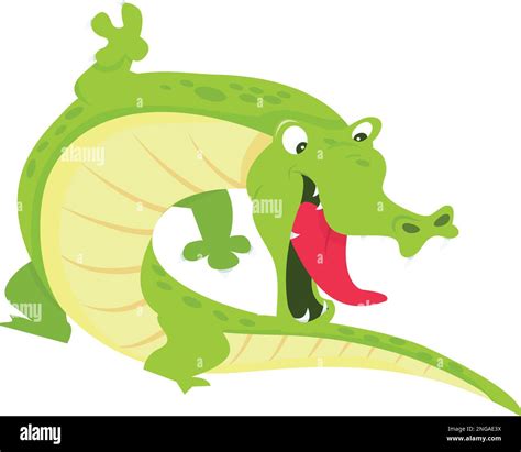 A cartoon vector illustration of a green crocodile Stock Vector Image & Art - Alamy