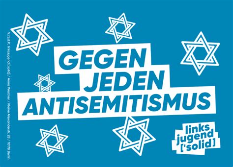 Gegen jeden Antisemitismus Aufkleber 25 Stück Linksjugend solid