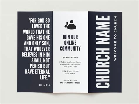 Church Tri Fold Brochure Digital Template Etsy