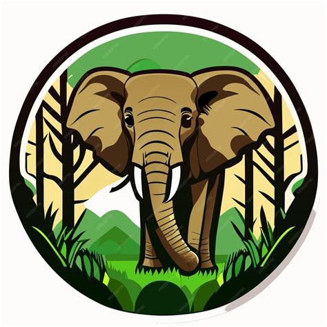 Premium Vector Cartoon African Forest Elephant Sticker Illustration