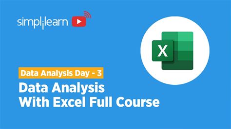 Data Analysis Week Day 3 Data Analysis With Excel Full Course Data Analysis Course