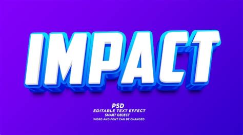 Impact PSD 3d Bearbeitbare Texteffekt Photoshop Vorlage Premium PSD Datei