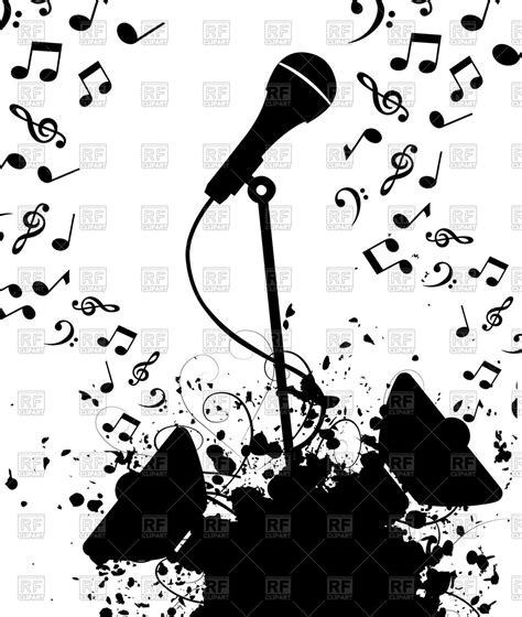 microphone with music notes clipart - Clipground