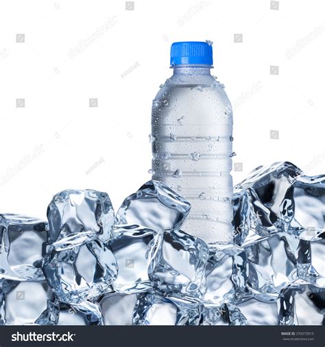 Cold Water Bottle In Ice Bucket With Ice Cubes Stock Photo 370373915 ...