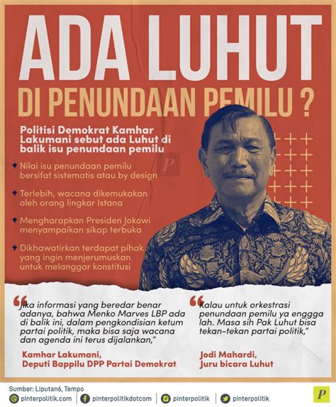 Ada Luhut Di Penundaan Pemilu