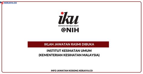 Institut Kesihatan Umum Kkm Jawatan Kosong