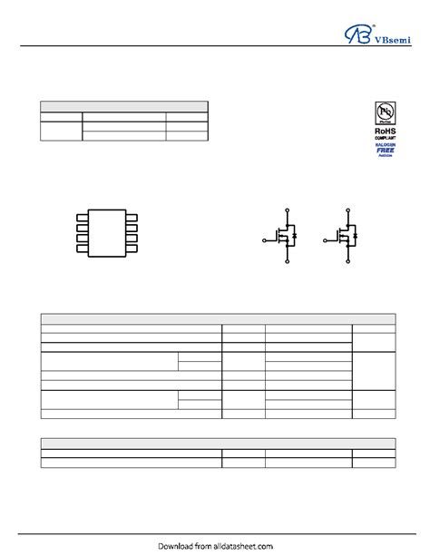 B Datasheet Pages Vbsemi Dual N Channel V D S Mosfet