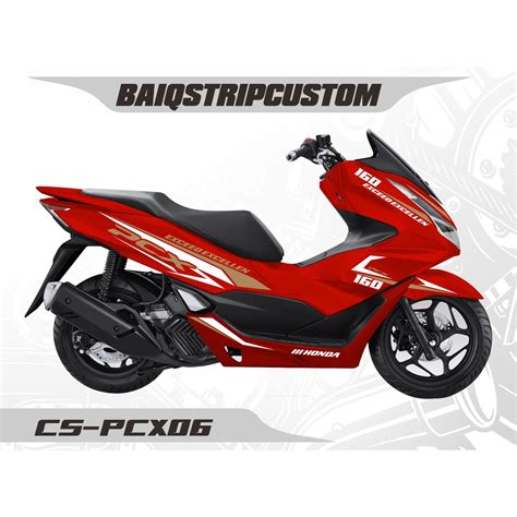 Jual Striping Cutting Honda Pcx Skotlet Sticker Lis Motor Merah