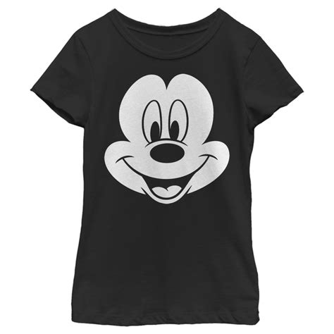 Girls Mickey And Friends Mickey Mouse Face Graphic Tee Black Medium