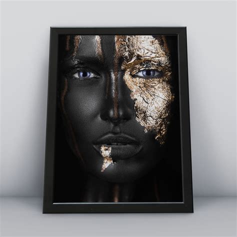 Quadro Decorativo A X Cm Mulheres Negras Dourado Elo