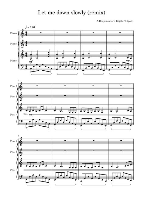 Let Me Down Slowly Alec Benjamin Sheet Music For Piano Solo