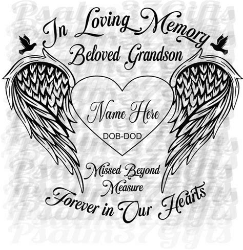 Beloved Grandson Svg In Loving Memory Of Missed Beyond Measure Etsy