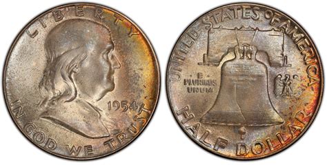 Images Of Franklin Half Dollar 1954 50c Pcgs Coinfacts