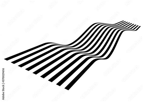 Black And White Wavy Parallel Lines Design Modern Vector Pattern Stock