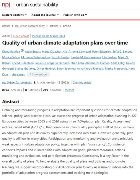 Quality of urban climate adaptation plans over time | Climate Chance