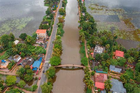 Aerial View Of The Backwaters Kerala India Stock Photo