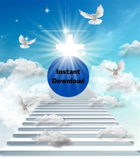 Stairs To Heaven Memorial Png Add Photo Template Rip Etsy