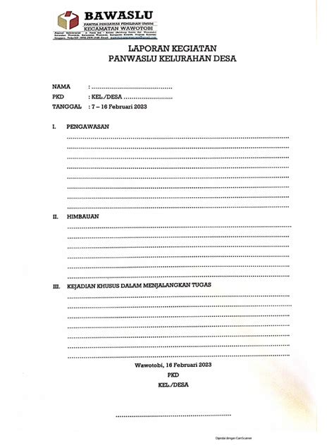 Contoh Laporan Kegiatan Pkd Pdf