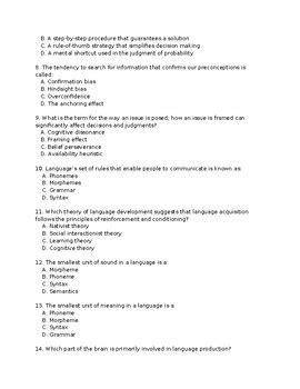 AP Psychology Unit 5 FRQ MCQ Test Bank By HistoryMindsAP TPT