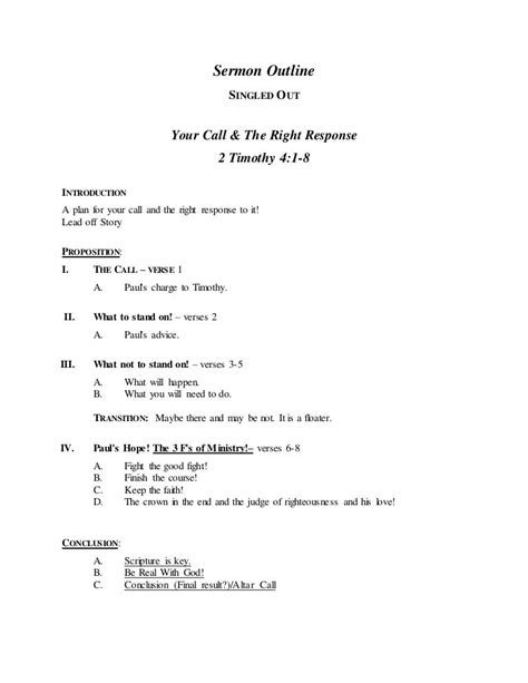 Sermon Notes Template