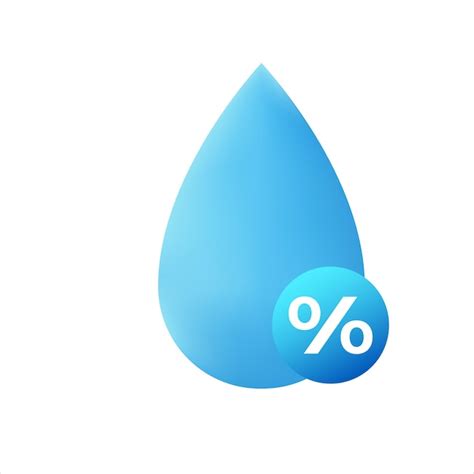 Icono De Humedad Símbolo De Gota De Agua Azul Vector Premium