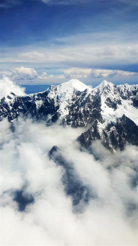 Aerial View of Mountain With Snow · Free Stock Photo