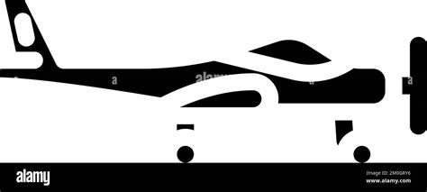 Tricycle Gear Airplane Aircraft Glyph Icon Vector Illustration Stock