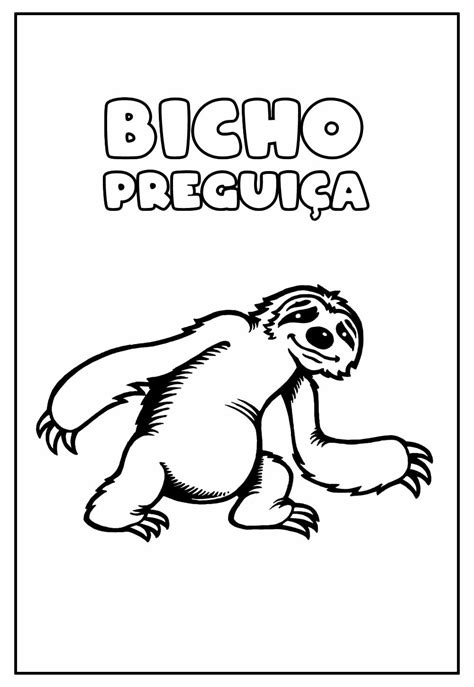 Desenhos do Bicho-Preguiça para colorir - Bora Colorir