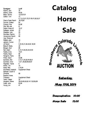 Fillable Online Catalog Horse Sale - Southern Colorado Livestock ...