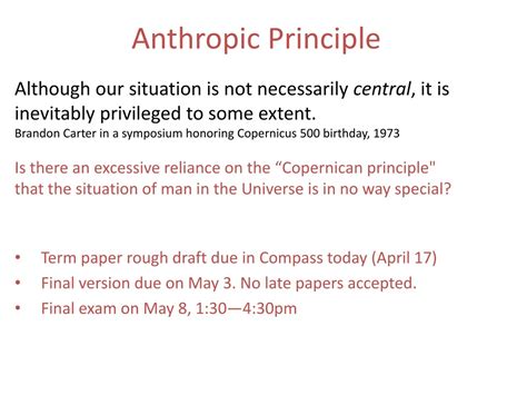 Ppt Anthropic Principle Powerpoint Presentation Free Download Id