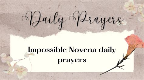 Impossible Novena Daily Prayers YouTube