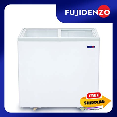 Fujidenzo Cu Ft Sliding Glass Top Chest Freezer Fd Adf White