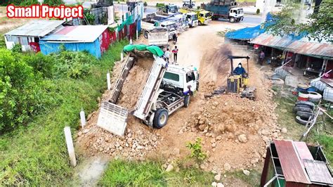 Small Project Processing Filling Up Land By Bulldozer KOMATSU D20P