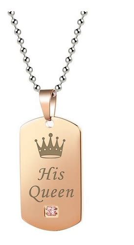 Collares Para Parejas His Queen Her King En Acero Mercado Libre